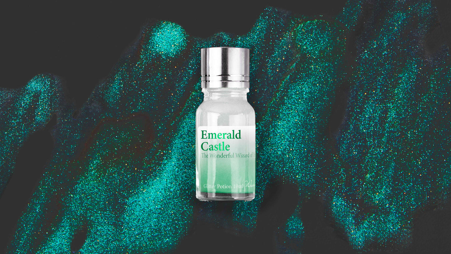 Emerald Castle Glitter Potion - Wearingeul Fountain Pen Ink