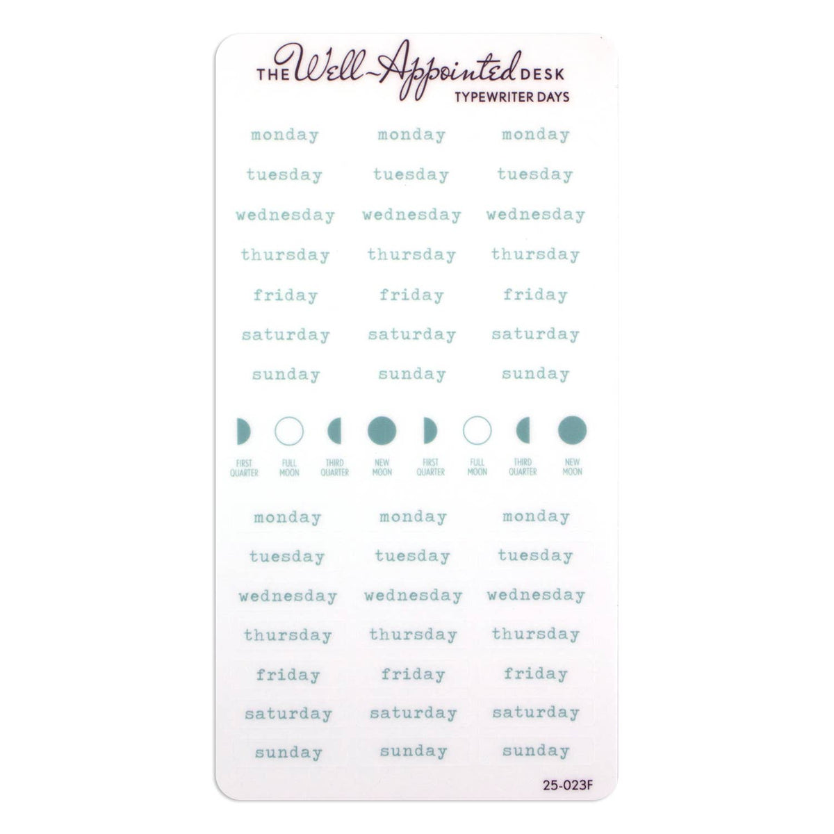 Typewriter Days Weekly Sticker Sheet