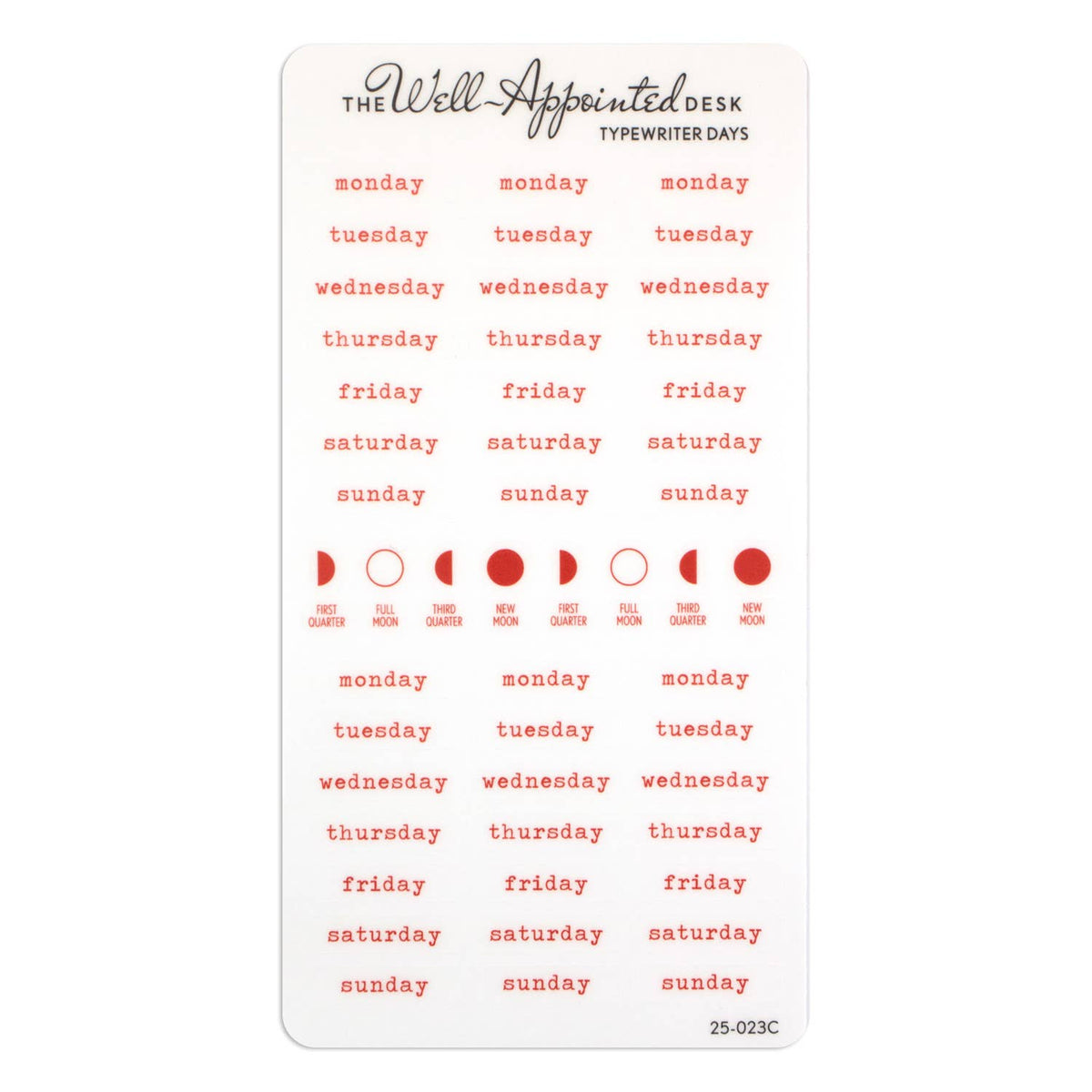Typewriter Days Weekly Sticker Sheet