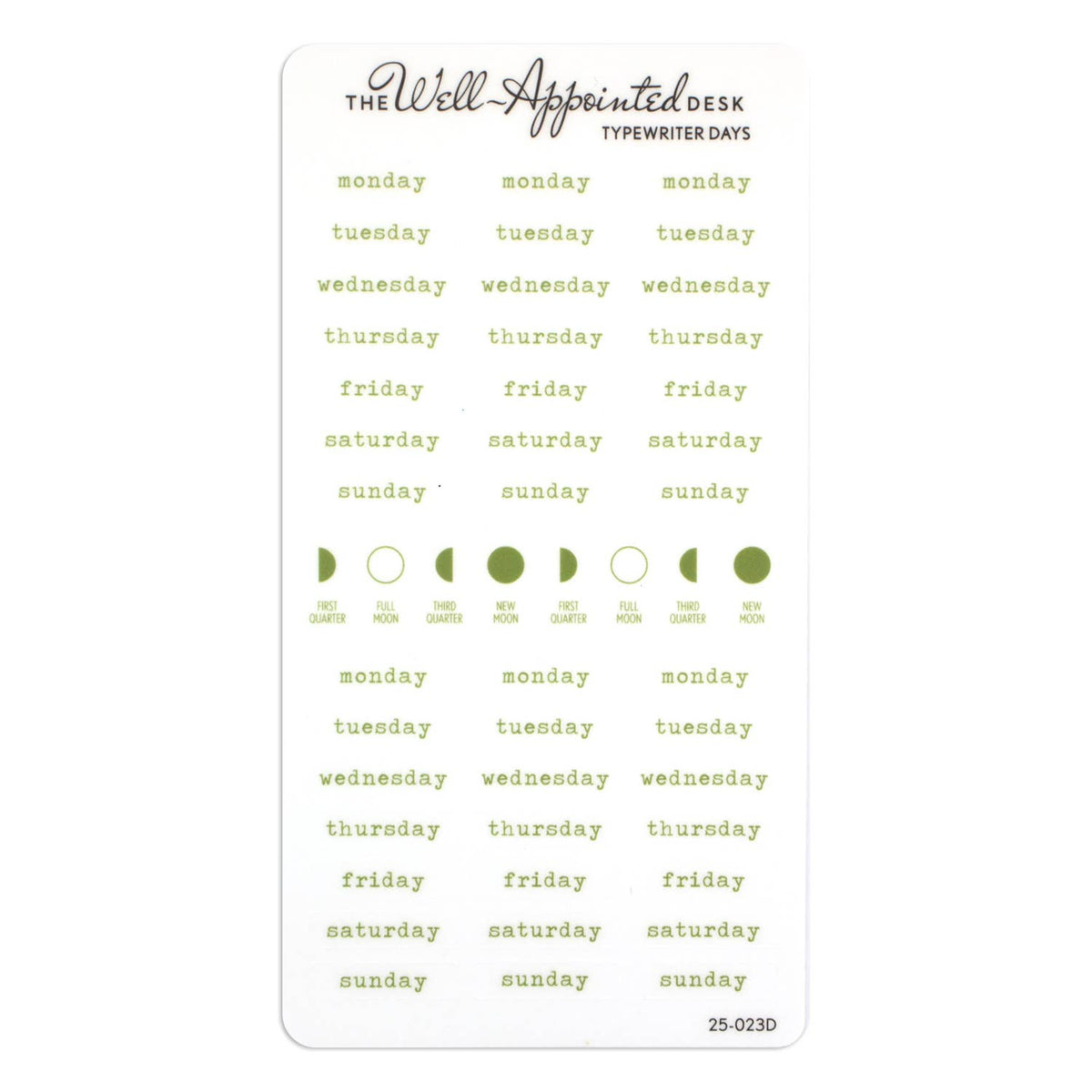 Typewriter Days Weekly Sticker Sheet
