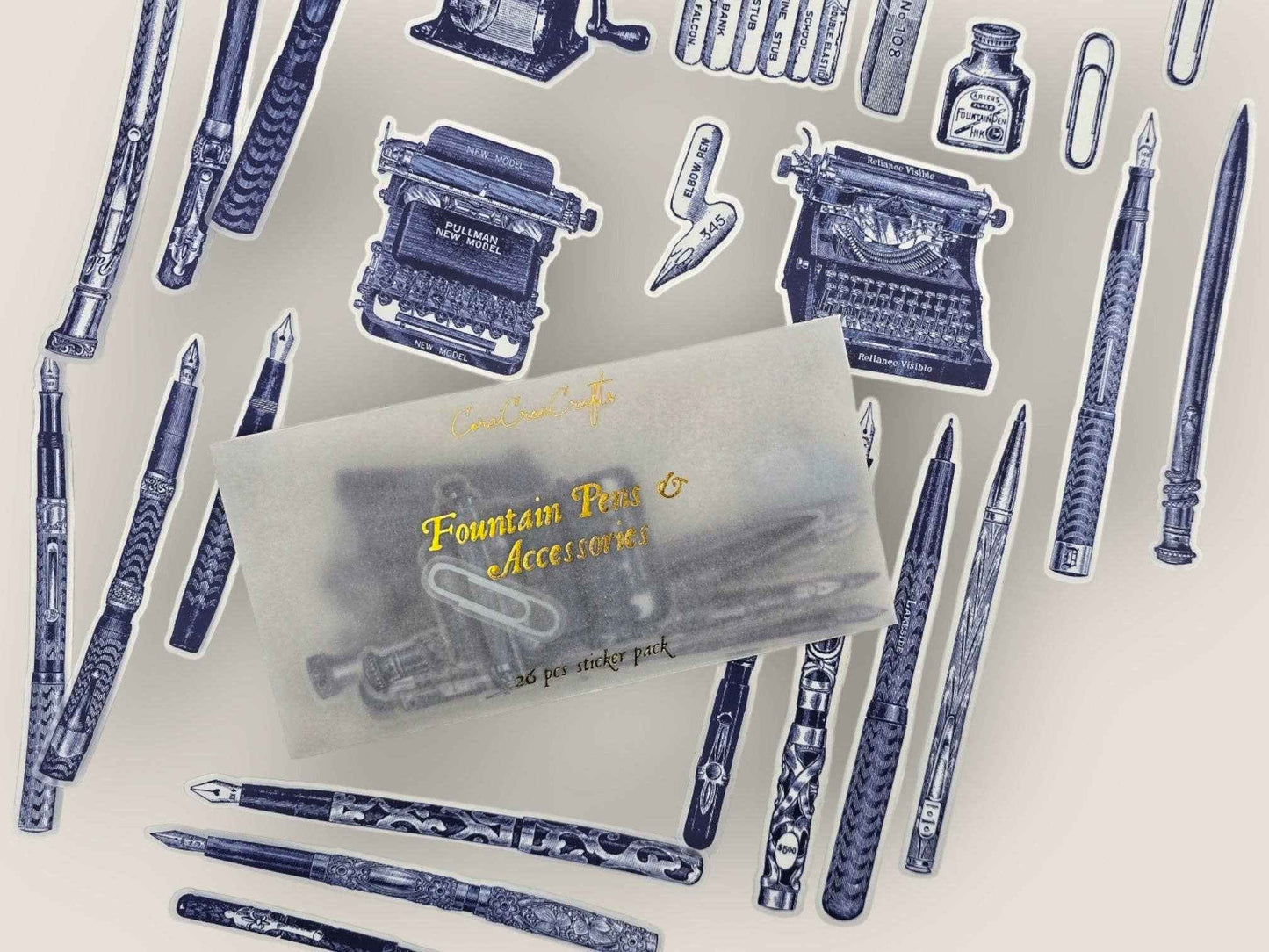 Fountain Pens Clear Stickers