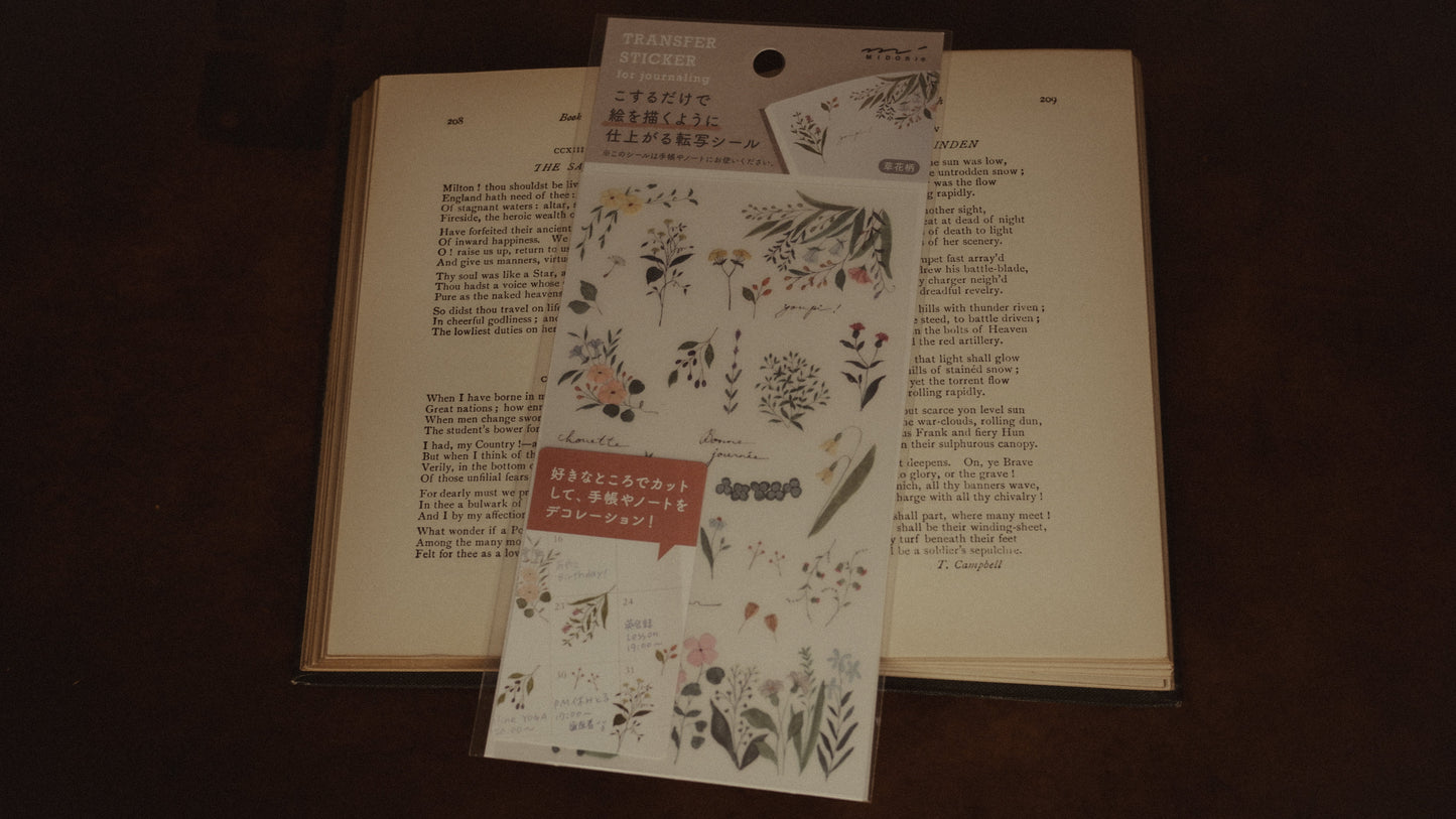 Midori Transfer Stickers - Flowering Plants