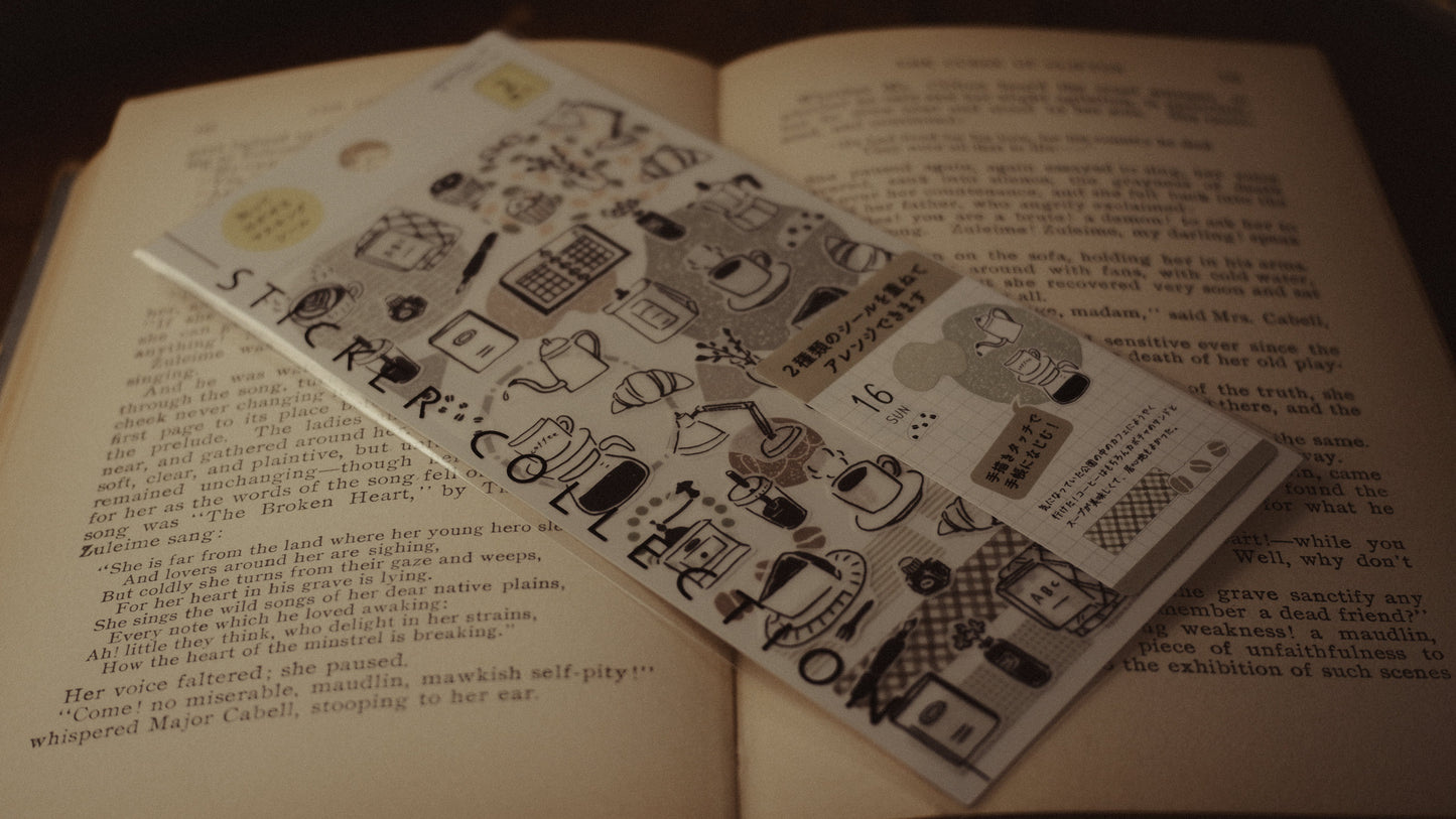 Midori Planner Stickers - Monotone Cafe