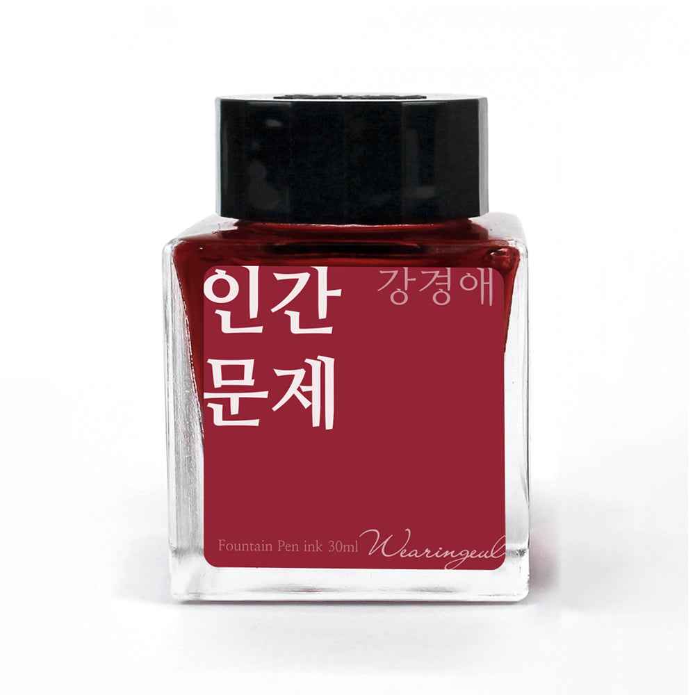human issue fountain pen ink bottle dark red