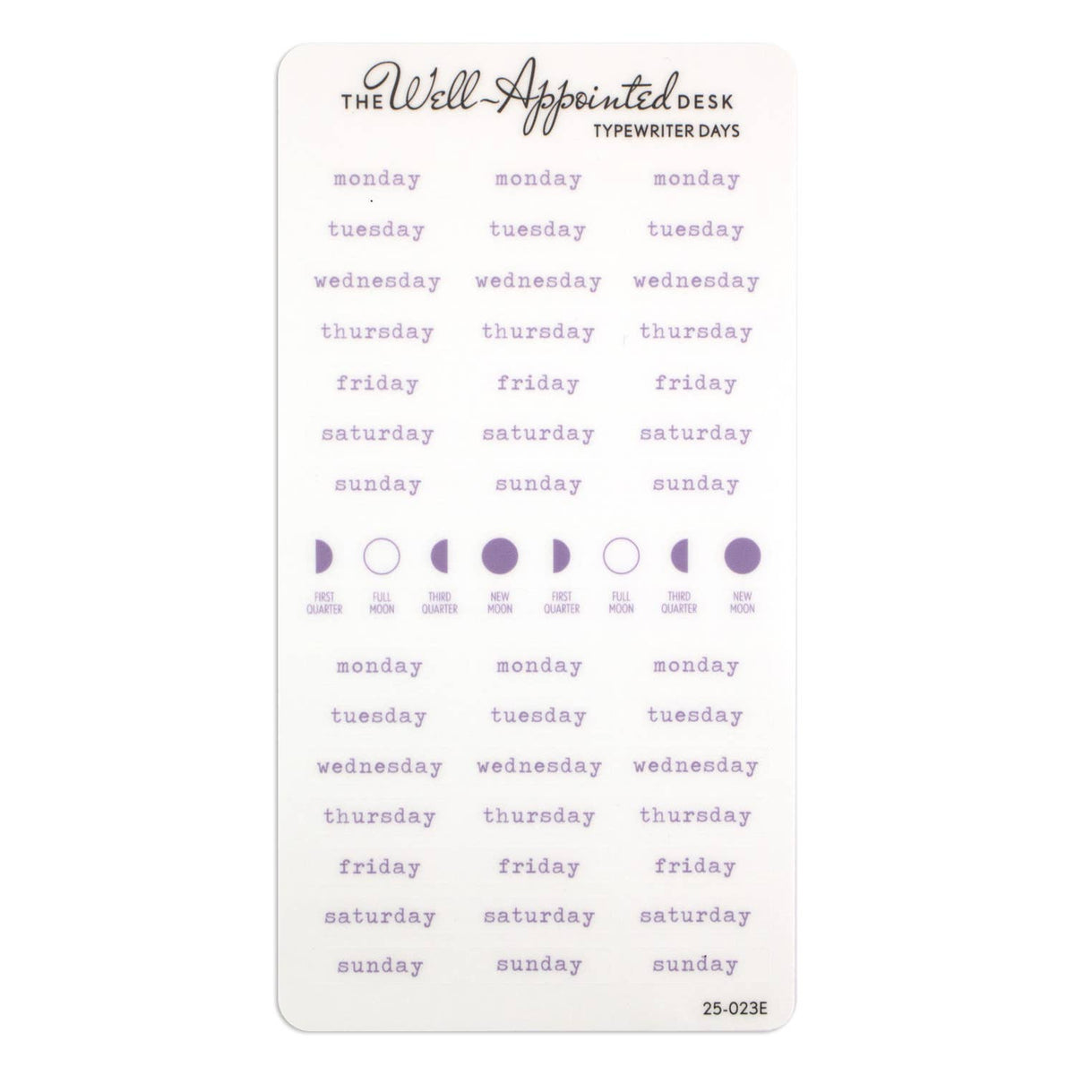 Typewriter Days Weekly Sticker Sheet