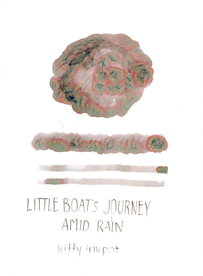 Little Boats Journey Amid Rain - Kitty Inkpot Fountain Pen Ink