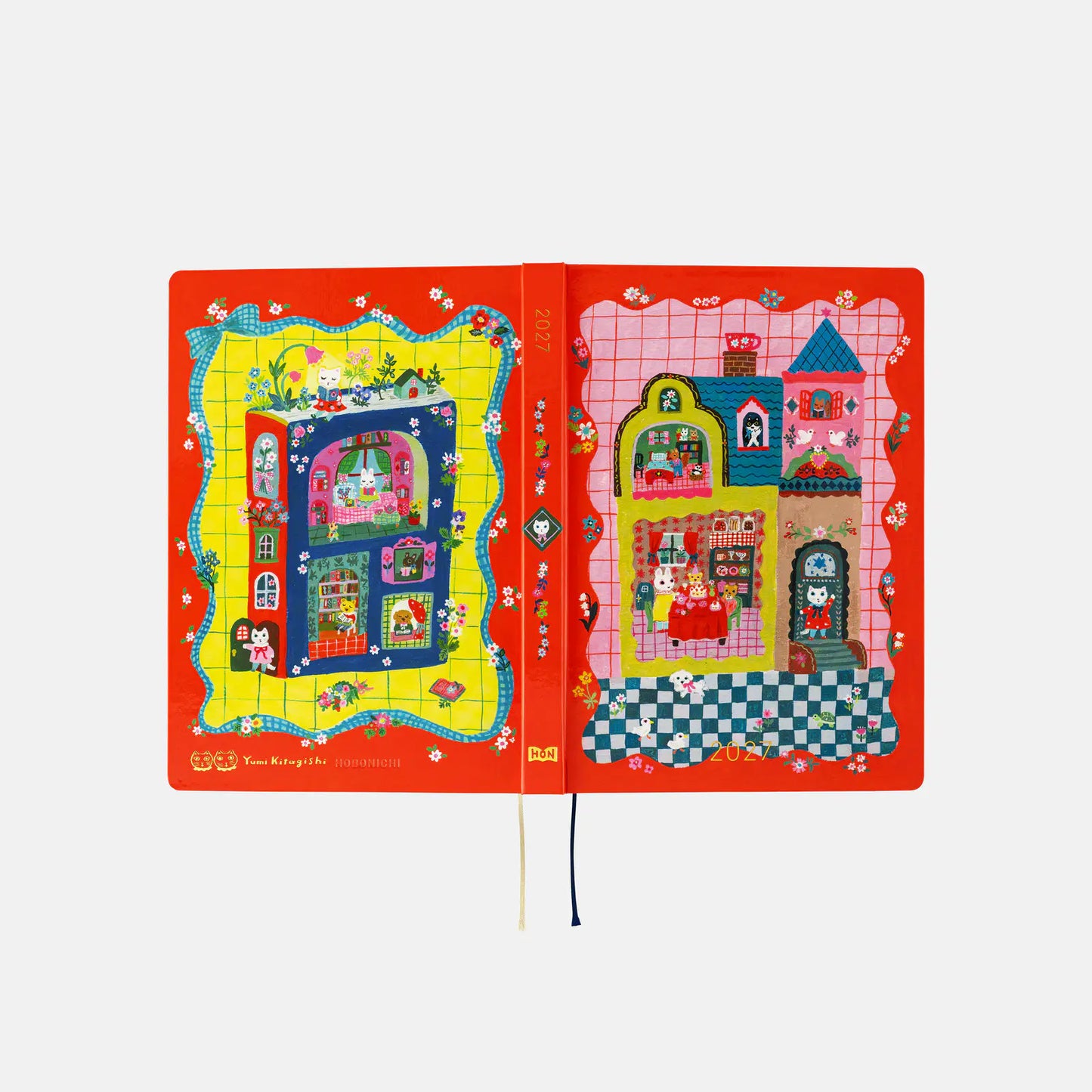 Hobonichi Techo A5 HON 2027 -  Yumi Kitagishi: White Cat and Rabbit's Tea Room