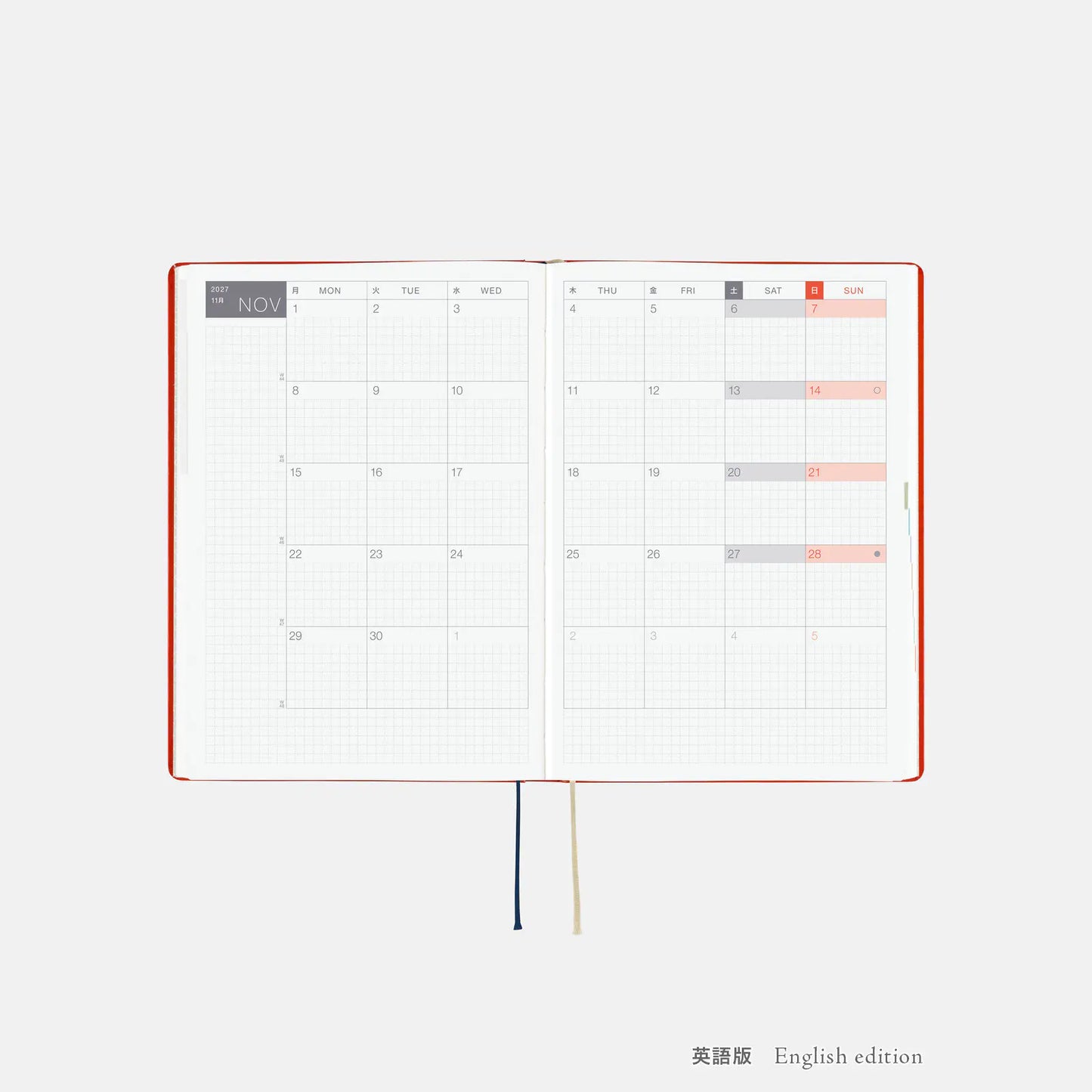 Hobonichi Techo A5 HON 2027 -  Yumi Kitagishi: White Cat and Rabbit's Tea Room