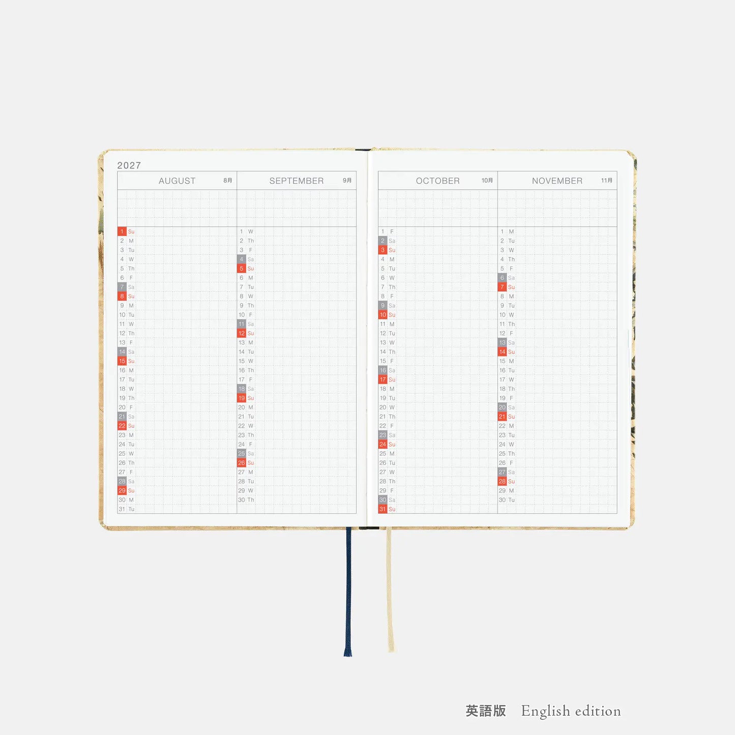 Hobonichi Techo A6 HON 2027 -  V&A Series: Vine